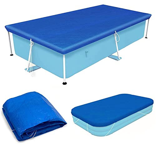 NA Rectangular - Telone di copertura per piscina, 304 x 205 cm, per telaio piscina, telo protettivo antivento e antipolvere
