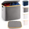 Lonbet 50L Plegable Cesto Ropa Sucia con Tapa y Estructura de Bambú - Cubo Ropa Sucia Estético con Tela Transpirable - Caja Organizadora para Clasificación Eficiente - Laundry Basket, Gris