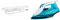 Amazon Basics Ironing Board, Tabletop, 77 x 29 cm (White) & Russell Hobbs My Iron Steam Iron, 260 ml Water Tank, Self-Clean Function and Two Metre Power Cable, 1800 W, Blue and White, 25580
