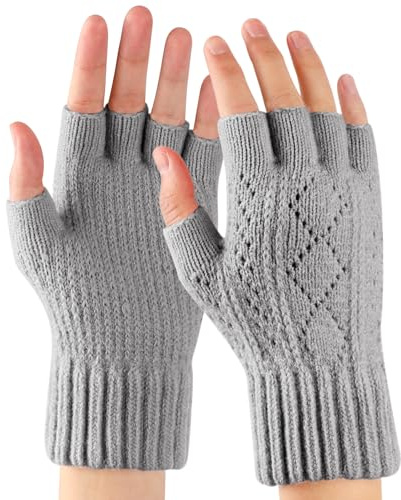 TAGVO Guantes Sin Dedos para Hombre y Mujer, Guantes Térmicos de Forro Polar Elástico Cortaviento Porosidad, Guantes de Exterior para Montar a Caballo, Ciclismo, Teclear, Trabajar, Corriendo