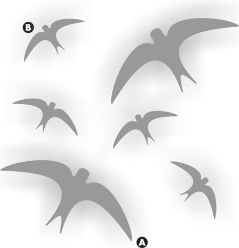 Pegatinas de ventana de pájaro para protección de aves gris