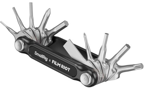 SMALLRIG x FILM RIOT 10-in-1 Set di Utensili Pieghevoli con Cacciaviti e Chiavi Esagonali, Posizionamento Multi-angolare, Design Portatile e Compatto (nero) - 4375