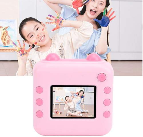 Barnkamera, 48 MP 1080P Instant Print Digital Camera, Digital Selfie-kamera med 2,4-tums IPS-skärm, Instant Camera eller Födelsedag, Jul, Semester (Rosa)