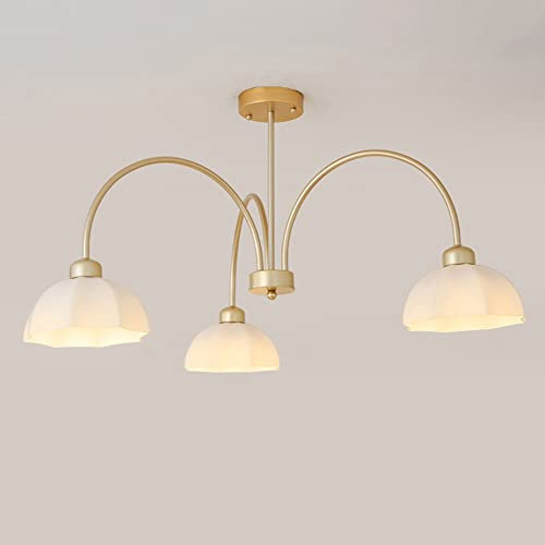jqgxfc Designer Scandinavian Dining Room Chandelier, Hardware Arch Long Arm Living Room Bedroom Ceiling Light With White Glass Shade Indoor Decorative Lighting Fixture, Modern Minimalist Design