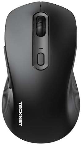 TECKNET Classic Wireless Mouse, Tri-Mode Bluetooth 5.0/3.0 & 2.4G Laptop Mouse Wireless, 4800DPI Optical Tracking with 6 Adjustable Levels, Cordless USB Silent Computer Mice for PC Mac Linux Chrome