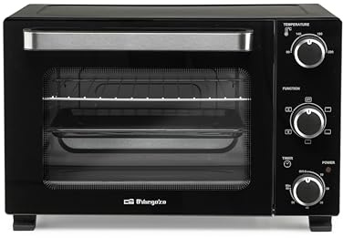 Orbegozo HOT 220 Horno Eléctrico de Convección 1300W Capacidad 22L Temperatura Regulable Luz Interior Temporizador 60 min Doble Cristal Resistencias Acero Inoxidable Bandeja y Parrilla