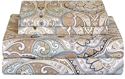 pointehaven 200 Thread Count Percale Sheet Set, Twin X-Large, Cedar