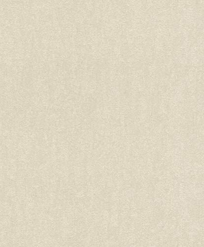 rasch Tapete 402339 aus der Kollektion Uptown – Einfarbige Vliestapete in Beige – 10,05m x 53cm (L x B)