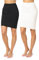 Merry Style Damen Unterrock Petticoat für Röcke MS10-204(2Pack-Schwarz/Ecru, XS)