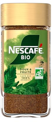 Nescafé NESCAFE Spécial Filtre BIO - Café Soluble - 12 Flacons de 90 g | Café soluble Bio 100% Arabica , pour une préparation Instantanée prête en quelques secondes , Notes Douces et Fruitées