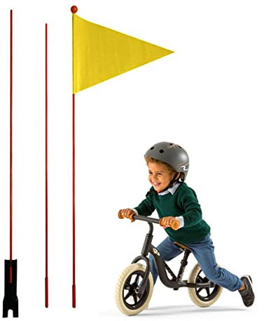 puzzlegame Fahrradfahnen mit Stange | 6 Fuß Wimpel mit Fiberglasstange,Warnsymbol in leuchtenden Farben für Kinderfahrrad, Elektroauto, Outdoor-Zelt