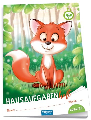 Trötsch Jahresbezogenes Hausaufgabenheft Grundschule Fuchs 24/25: Planer Schülerkalender Hausaufgabenheft Timer für die Grundschule