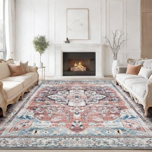 Sour Lemon Rugs Living Room Large 240x300 - Machine Washable Rug - Area Rugs for Bedroom - Large Boho Rug Vintage Rugs Anti Slip Fluffy Carpet for Living Room, Bedroom