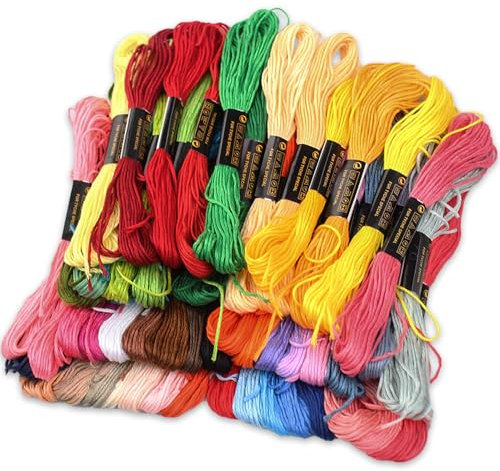 Stickgarn Set,50 Farben je 8 Meter,Multifarben Stickgarn,Embroidery Weicher,für Kreuzstichfaden,Stickereien,Armbandfaden,Häkeln,zum Basteln,Stickbilder,Armbänder,Crafts Arts Kreuzstich