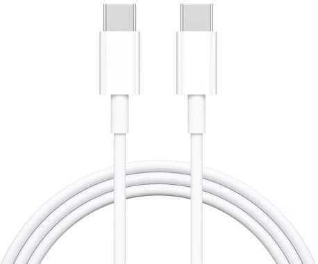 Oumida Cable USB C a USB C, Cable de Carga Rápida 3.0, Cables USB C de Carga de Repuesto Duradero de 1m, Compatible con iPhone 16/15 Plus Pro Max, Samsung Galaxy, Xiaomi, Redmi, Tabletas, Blanco