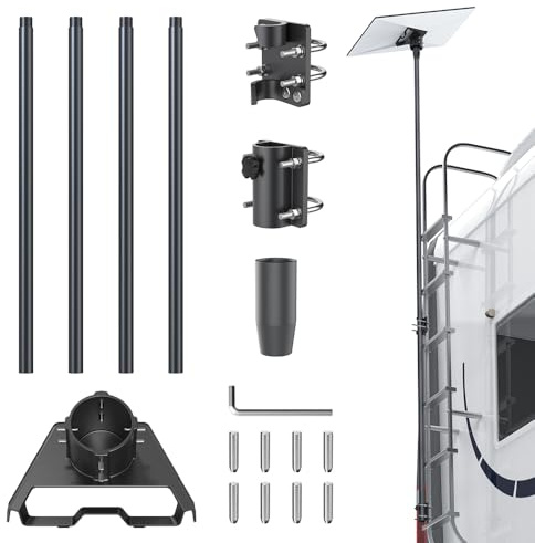 Starlink Satellite Dish Flagpole Mount Kit, Gen 3 Compatible, Black MT17S