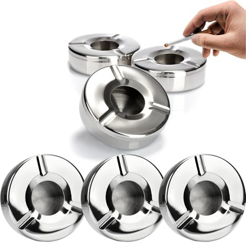 6x Aschenbecher Für Draussen,Aschenbecher Mit Deckel. Windaschenbecher, Winddichtes Design Für Camping, Picknicks Und Versammlungen Im Freien, Satz Von 6 (11 Cm Durchmesser)