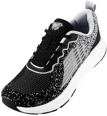 Mens Trainers Running Shoes, Wide Toe Box Runing Trainers Men Lightweight Breathable Sneakers Sport Shoes Black