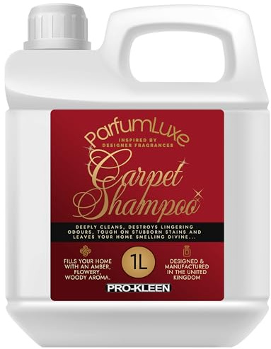 Pro-Kleen Parfum Luxe Carpet Shampoo 1L - Deeply Cleans, Removes Stains, Deodorises - Inspired by Designer Fragrance - Leaves a Long-Lasting Amber, Flowery & Woody Aroma