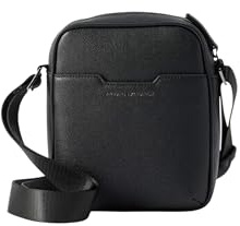 Armani Exchange A|X Men's Essential, Alex, sustainable, silver stamped logo Crossbody black