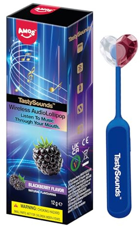 AMOS Musicales Sucette Bonbon Lollipop, Sans Fil Mûre Saveur Audio Sucettes, Bonbon Sucette Cadeau Sans Sucre Individuel Emballés Candy Parfait Pour Fête -1 PCS