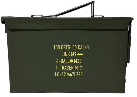 Ammo Can Man U.S. Military Issue 50 Cal Ammo Can (M2A1/M2A2), Solid Alloy S