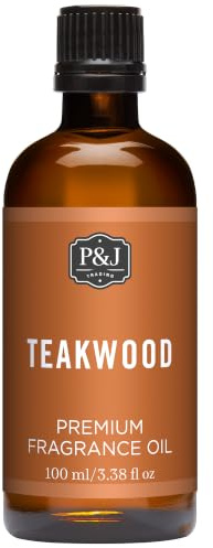 P&J Fragrance Oil - Teakwood 100ml - Candle Scents, Soap Scents, Diffuser Oil Scents