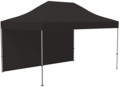 Vispronet Profi Faltpavillon Basic 3x4,5 m in Schwarz - Scherengittersystem - 1 Zeltwand (weitere Farben & Größen zur Auswahl)