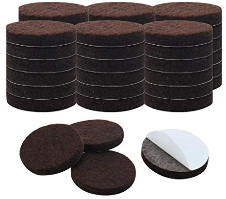 uxcell 40pcs Furniture Pads Round 7/8 Dia Self-stick Non-slip Anti-scratch Felt Pads Floors Protector Dark Brown
