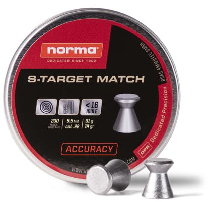 Norma S-Target Match .22/5.5mm Lead Airgun Pellets (Qty200) L749