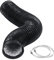 CABAX 4 Inch 10 Feet Air Ducting, Flexible Black Aluminum Vent Hose for HVAC Ventilation with 2 Clamps