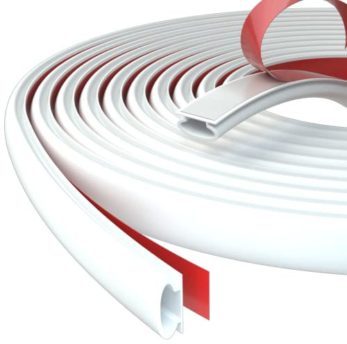 6M（Bianco) D-Tipo Guarnizioni per Porta,Autoadesivo Impermeabile Gomma Nastro Protezione,Porte e Finestre in TPE Sigillante per le Fessure Delle Porte Rumore e Collisione Anti Freddo