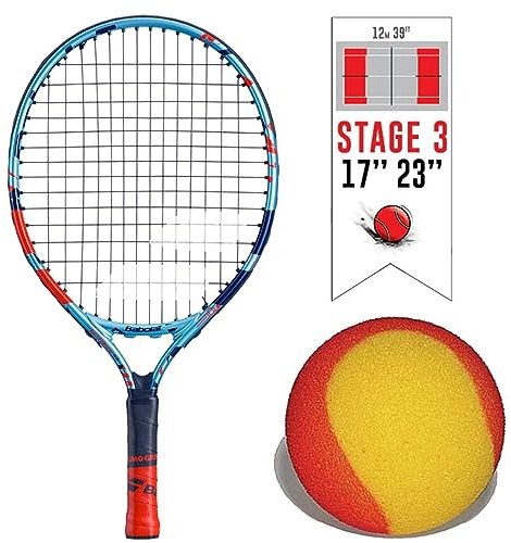Babolat Ballfighter 17 Junior Tennis Racquet Bundled with 3 Red Foam Kids' Teaching Balls