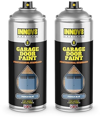 GARAGE DOOR SPRAY PAINT - Exterior & Interior Door - Multi Surface - Metal, Wood & uPVC - No Primer or Top Coat - 1 x 400 ml - Professional Standard Fast Dry Satin Finish - FRENCH BLUE