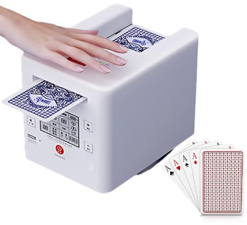 POWHA Kartenmischer-Händler, automatischer Kartenmischer und Kartengeber in einem, Kartenhandelsmaschine mit 4 Decks, um 360° drehbarer elektronischer Kartenhändler for Casinospiele