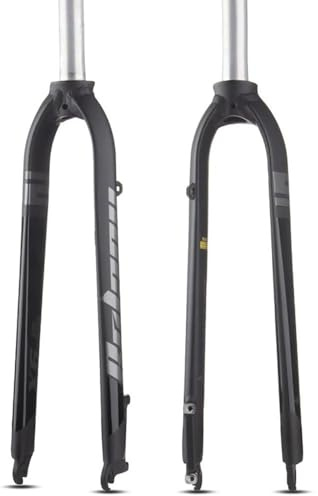 LYMFCFC Aluminiumlegering styv gaffel 26/27,5/29 tum 1-1/8 tum MTB gaffel skivbroms 28,6 mm ultralätt trådlös rak tub cykelgaffel A, 27,5 tum