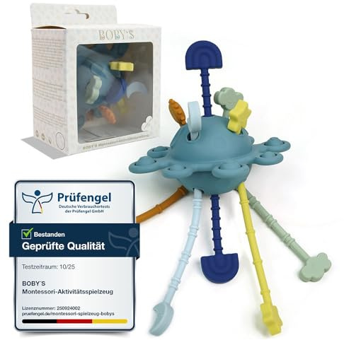 BOBY´S Activity Greifball Baby-Spielzeug, sensorische Beißring-Spielzeuge, Silikon-Beißring, Motorik-Spielzeuge, Montessori-Frühbildungs-Spielzeug, Babyspielzeuge für Babys von 0-36 Monaten.