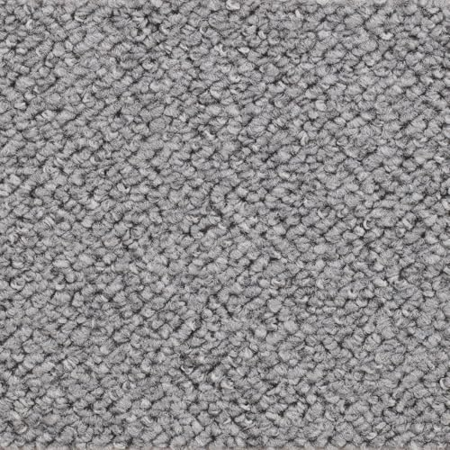 Schlingen Teppichboden Meterware in Grau Auslegware in 400 und 500 cm Breite ideal für Wohnzimmer und Esszimmer