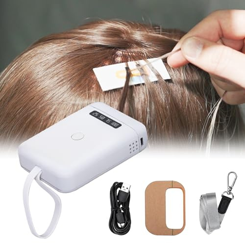 Kit per Extension Capelli con Luce UV, 405nm Macchina Portatile Ricaricabile da 5000mAh Estensione Rapida per Capelli Veri con Polimerizzazione Colla UV