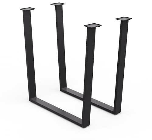 blumfeldt Ayr Pieds de Table en métal – Pieds de Table Style Industriel en Acier Noir, Hauteur 72 cm, Largeur 82 cm, Design Moderne & Robuste pour Tables de Salle à Manger