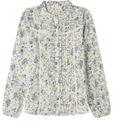 Springfield Nueva Camisa De Estructura con Bordado De Árboles, Azul, 34