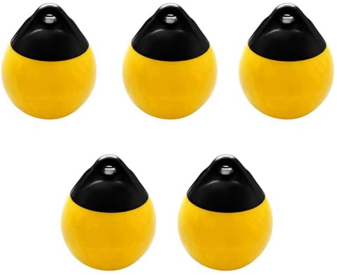 Qarmijaer 5X Heavy Duty PVC Boat Ball Round Anchor Buoy Dock Bumper Ball Inflatable Protection Marine Mooring Buoy Yellow