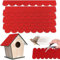 Exbrith Dachschindeln Vogelhaus, Wasserdicht Mini Dachschindeln, Selbstklebende Dachpappe Schindeln, Mini Dachschindeln Rund Set, für Vogelhaus Nistkasten Hasenstall Insektenhotel(Rot)
