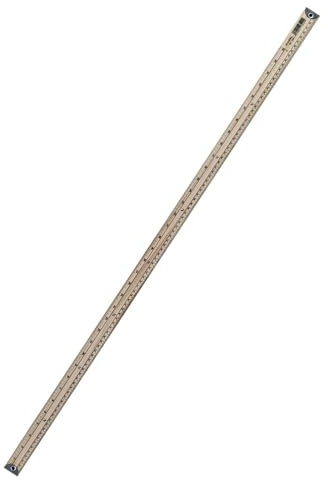 Règle en bois de 100 cm, outil de mesure double face avec échelles métriques et impériales pour l'école, l'enseignement, la couture et le bureau