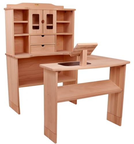 Kinder Kaufladen aus Massivholz | Mit Kasse, Scanner & Regalen | Viel Kaufmannsladen Zubehör aus Holz erhältlich!