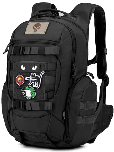 Mardingtop 28L Rucksack Taktischer Wanderrucksäcke mit Klettfeld Patch, Militärrucksack für Trekking Camping Wandern Reisen Arbeit