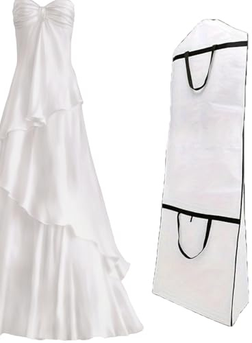 Wedding Dress Bag - Dust Proof Garment Cover, Clothing Storage with Zipper Seal Protection, Closet Organizer with Breathable Fabric, Travel Cover with Moving Party Use, Garment Bag for Hotel