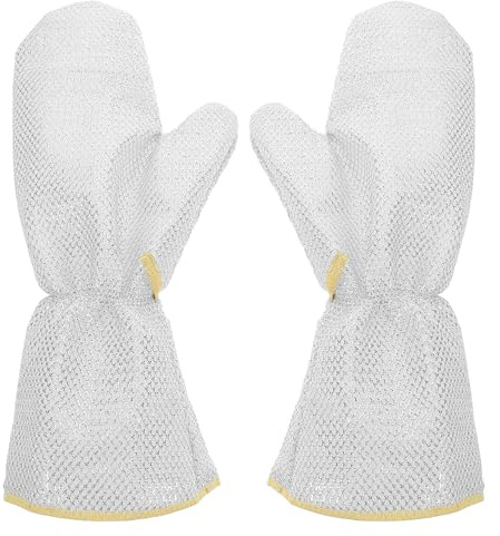 IMIKEYA 2pcs Heat Resistant Dishwashing Gloves with Long, Waterproof Wire Mesh Washing up Gloves for Kitchen Cleaning and Food Handling