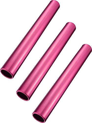 Zhehao 3 Pcs Aluminum Track Field Relay Baton Race Batons Equipments Running Track Relay Batons Suitable for Sports Outdoor Practice Athlete Students Office Field Race Tools(Pink)