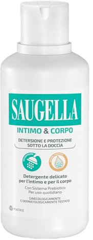Saugella Detergente Intimo e Corpo, Uso Bagnoshiuma, Delicato Con Sistema Prebiotico, Estratto di Salvia e Acido Lattico per un Uso Quotidiano nel Rispetto del pH Fisiologico, 500 ml